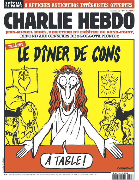 CHARLIE HEBDO Τα σκίτσα της οργής Εσύ θα άντεχες ένα Charlie Hebdo στα ελληνικά περίπτερα; 1. Δείπνο ηλιθίων Ένα τραπέζι 2.