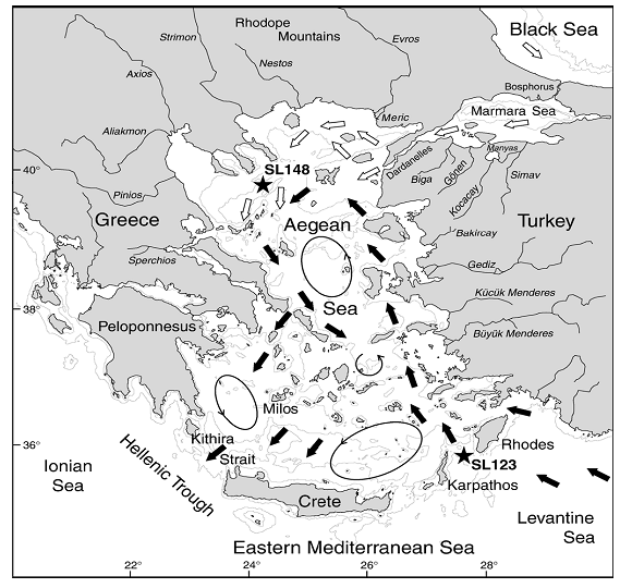 Περιοχή μελέτης της έκτασής του Β. Αιγαίου.