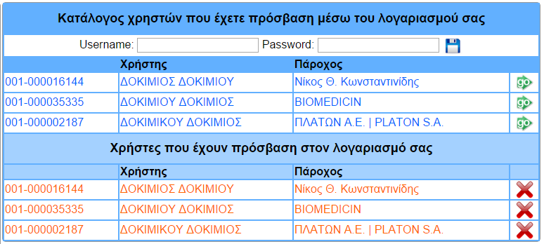 20 ΕΝΟΤΗΤΑ 'ΕΠΙΠΛΕΟΝ ΛΕΙΤΟΥΡΓΙΕΣ' ΕΠΙΛΟΓΗ 'ΔΙΑΧΕΙΡΙΣΗ ΠΟΛΛΑΠΛΩΝ ΛΟΓΑΡΙΑΣΜΩΝ' Με την συγκεκριμένη επιλογή μπορούμε να συνδεόμαστε σε σελίδα άλλου παρόχου χωρίς να είναι ανάγκη να επαναπληκτρολογήσουμε