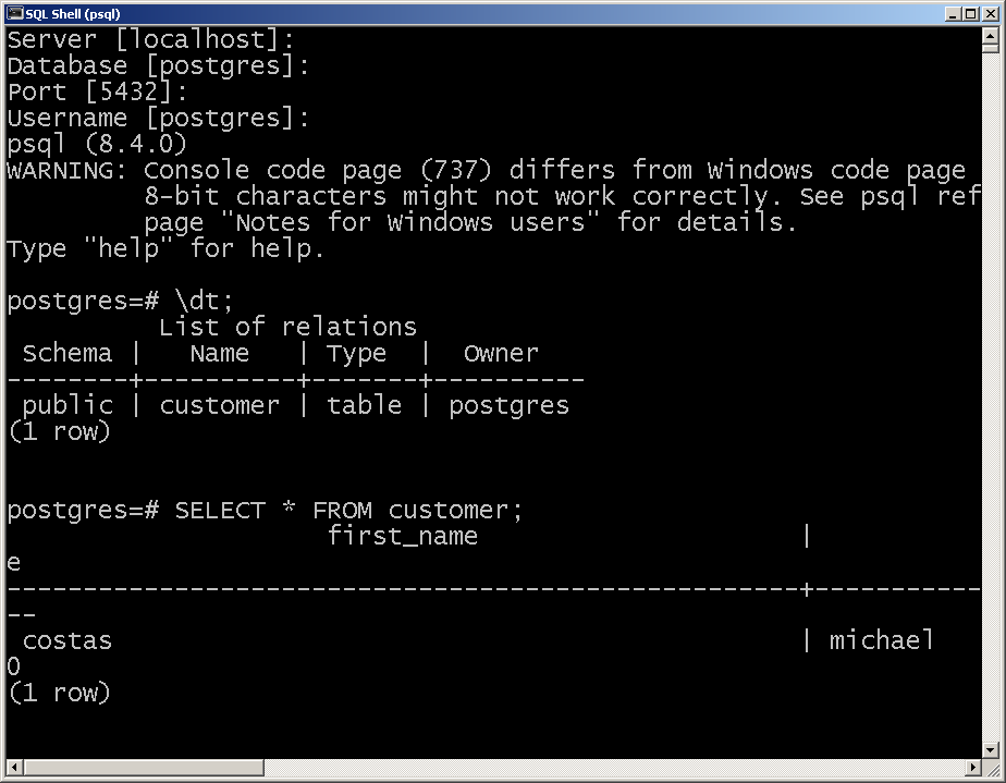 Γλώσσες Βάσεων εδοµένων To psql (PostgreSQL) DBMS shell