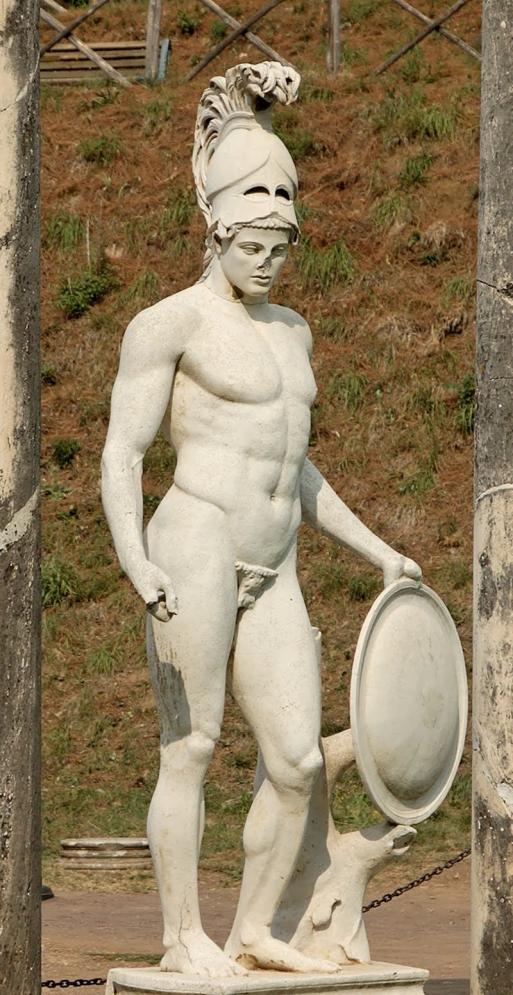 Άρης Ο αηκνδηςήο Άξεο, ήηαλ πνιεκηθόο Θεόο, ν νπνίνο εθπξνζσπνύζε ηε καλία θαη ην παξάινγν ηνπ πνιέκνπ.