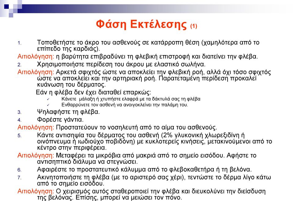 Παρατεταμένη περίδεση προκαλεί κυάνωση του δέρματος.