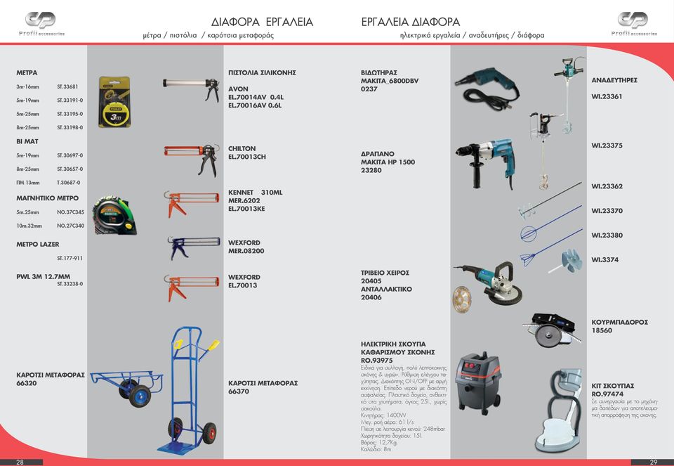 70013CH ΔΡΑΠΑΝΟ ΜΑΚΙΤΑ ΗΡ 1500 23280 WI.23375 ΠΜ 13mm T.30687-0 ΜΑΓΝΗΤΙΚΟ ΜΕΤΡΟ 5m.25mm ΝΟ.37C345 10m.32mm ΝΟ.27C340 ΜΕΤΡΟ LΑZER ST.177-911 KENNET 310ml MER.6202 ΕL.70013ΚΕ WEXFORD MER.08200 WI.