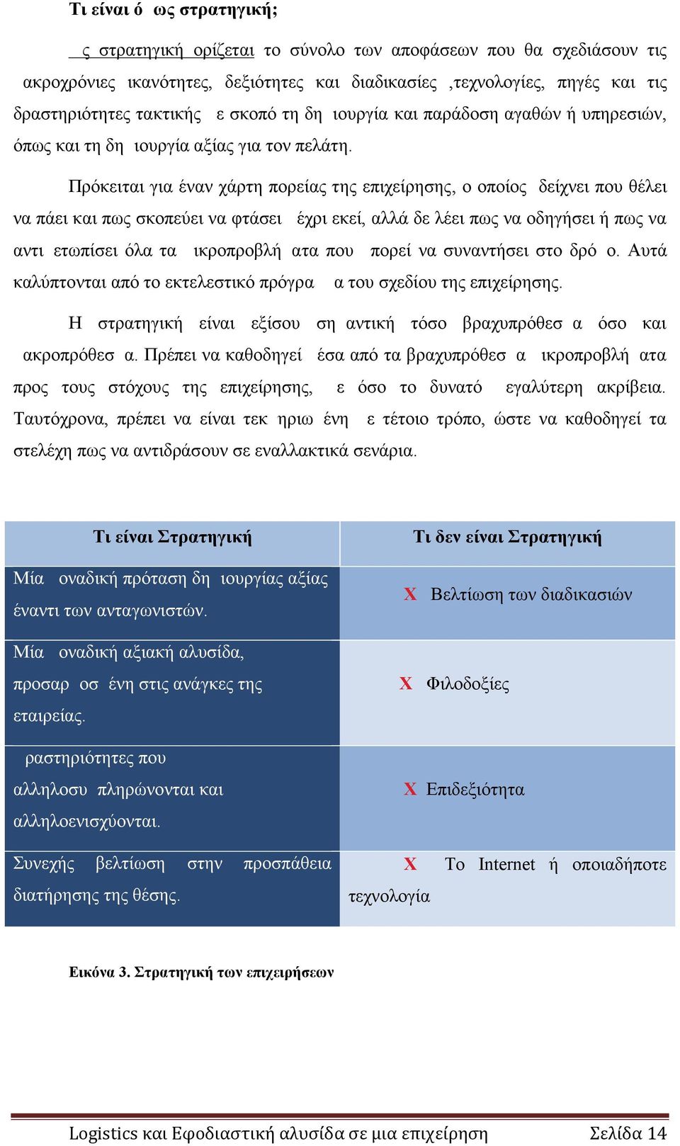 Πρόκειται για έναν χάρτη πορείας της επιχείρησης, ο οποίος δείχνει που θέλει να πάει και πως σκοπεύει να φτάσει μέχρι εκεί, αλλά δε λέει πως να οδηγήσει ή πως να αντιμετωπίσει όλα τα μικροπροβλήματα