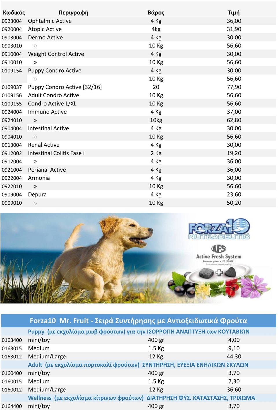 Immuno Active 4 Kg 37,00 0924010» 10kg 62,80 0904004 Intestinal Active 4 Kg 30,00 0904010» 10 Kg 56,60 0913004 Renal Active 4 Kg 30,00 0912002 Intestinal Colitis Fase I 2 Kg 19,20 0912004» 4 Kg 36,00