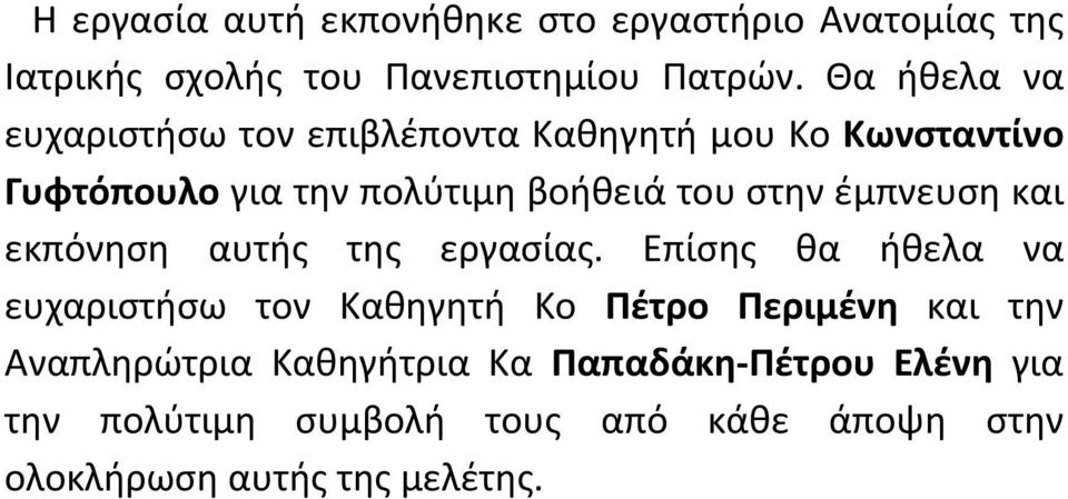 έμπνευση και εκπόνηση αυτής της εργασίας.