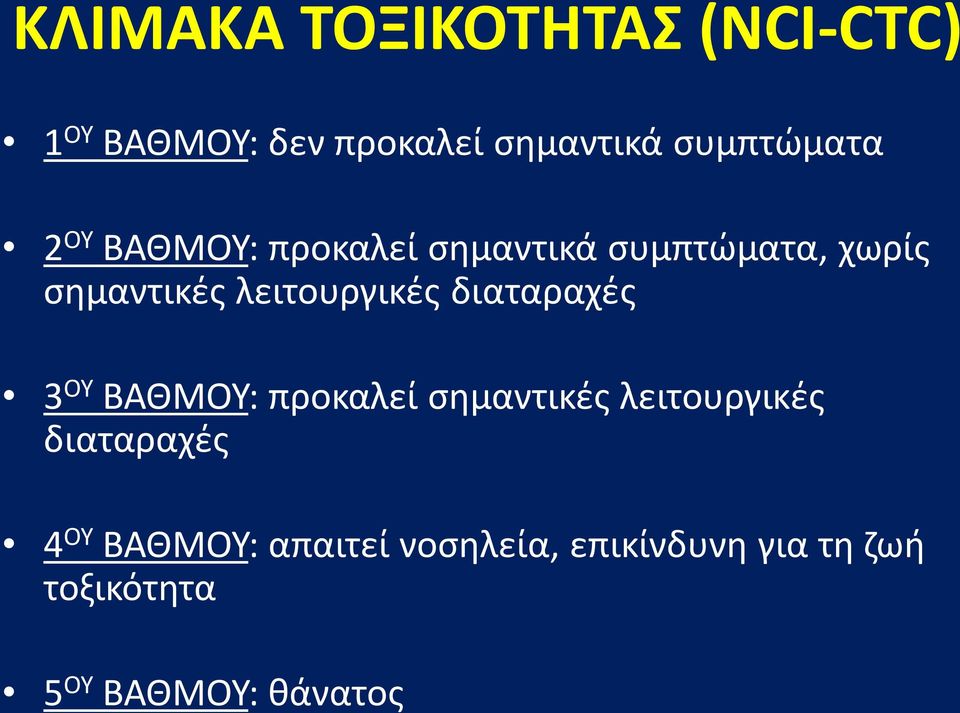 λειτουργικές διαταραχές 3 ΟΥ ΒΑΘΜΟΥ: προκαλεί σημαντικές λειτουργικές