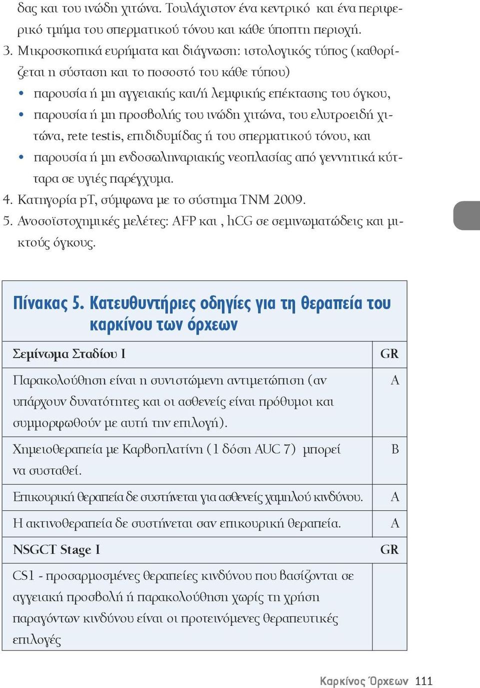 ινώδη χιτώνα, του ελυτροειδή χιτώνα, rete testis, επιδιδυμίδας ή του σπερματικού τόνου, και παρουσία ή μη ενδοσωληναριακής νεοπλασίας από γεννητικά κύτταρα σε υγιές παρέγχυμα. 4.