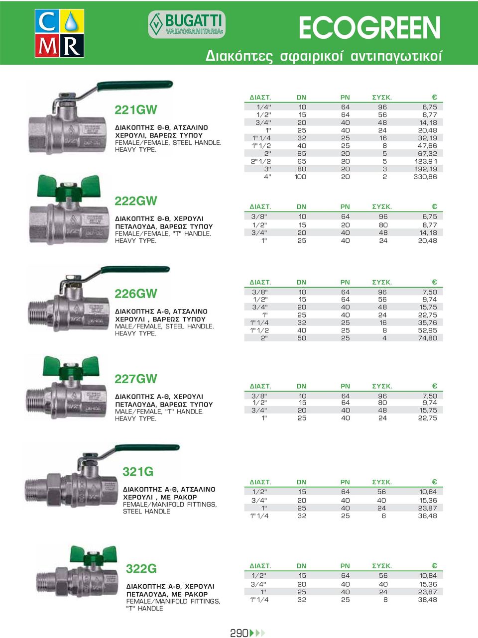 1/4'' 10 64 96 6,75 1/2'' 15 64 56 8,77 3/4'' 20 40 48 14,18 1'' 25 40 24 20,48 1''1/4 32 25 16 32,19 1''1/2 40 25 8 47,66 2'' 65 20 5 67,32 2''1/2 65 20 5 123,91 3'' 80 20 3 192,19 4'' 100 20 2