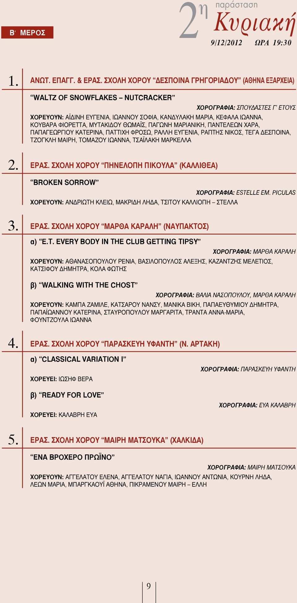 ΦΙΟΡΕΤΤΑ, ΜΥΤΑΚΙΔΟΥ ΘΩΜΑΪΣ, ΠΑΓΩΝΗ ΜΑΡΙΑΝΙΚΗ, ΠΑΝΤΕΛΕΩΝ ΧΑΡΑ, ΠΑΠΑΓΕΩΡΓΙΟΥ ΚΑΤΕΡΙΝΑ, ΠΑΤΤΙΧΗ ΦΡΟΣΩ, ΡΑΛΛΗ ΕΥΓΕΝΙΑ, ΡΑΠΤΗΣ ΝΙΚΟΣ, ΤΕΓΑ ΔΕΣΠΟΙΝΑ, ΤΖΟΓΚΛΗ ΜΑΙΡΗ, ΤΟΜΑΖΟΥ ΙΩΑΝΝΑ, ΤΣΑΪΛΑΚΗ ΜΑΡΚΕΛΛΑ 2.