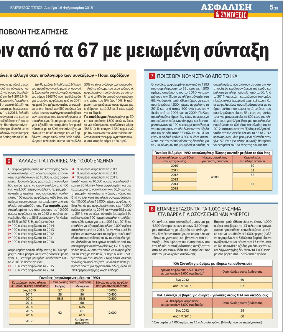 Η Γεοινωνικής Ασφάλισης ί τη σχετική διάταξη και ούνται µε θεµελιωµένο ν 1η/1/, δηλαδή ουν µέσα στο έτος το ταξιοδότησης ή και το ς, θα πάρουν σύνταύστηµα, δηλαδή µε το οδοχών της καλύτερης ς 5ετίας