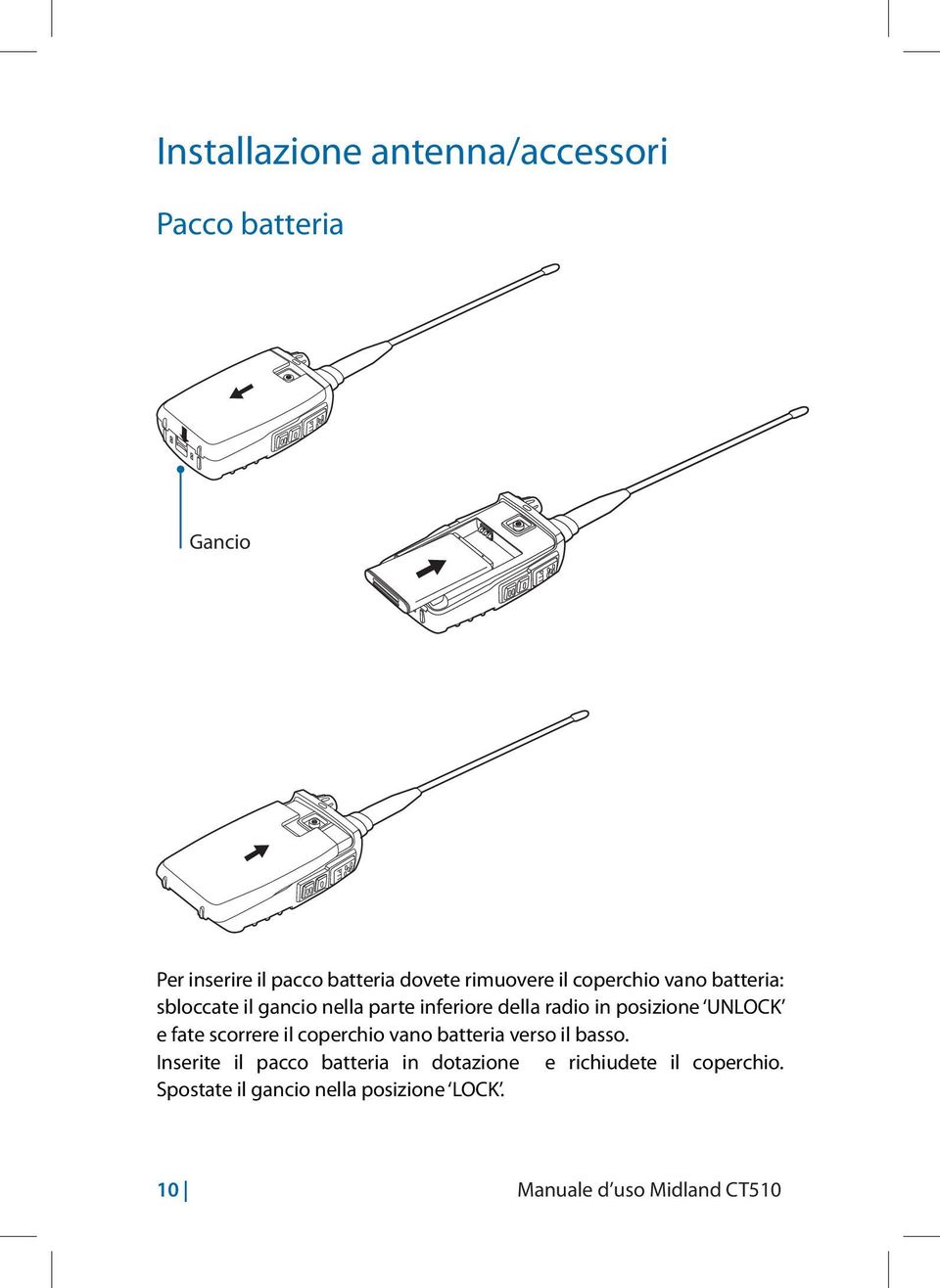 e fate scorrere il coperchio vano batteria verso il basso.