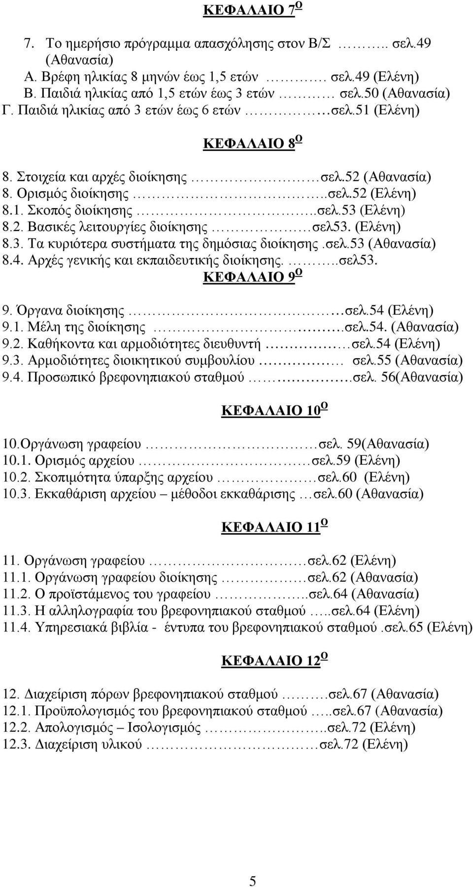 (Ελένη) 8.3. Τα κυριότερα συστήματα της δημόσιας διοίκησης.σελ.53 (Αθανασία) 8.4. Αρχές γενικής και εκπαιδευτικής διοίκησης...σελ53. ΚΕΦΑΛΑΙΟ 9 Ο 9. Όργανα διοίκησης σελ.54 (Ελένη) 9.1.