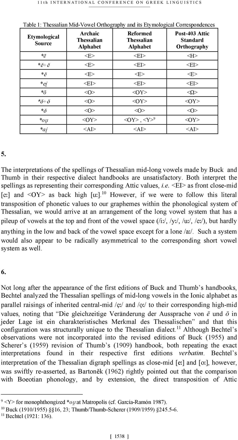 <ΑΙ> <ΑΙ> 5. The interpretations of the spellings of Thessalian mid-long vowels made by Buck and Thumb in their respective dialect handbooks are unsatisfactory.