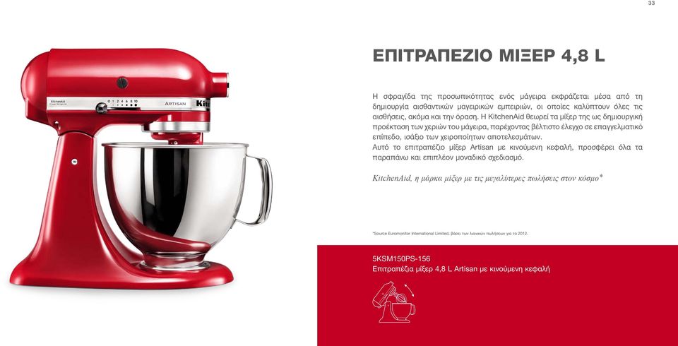 Η KitchenAid θεωρεί τα μίξερ της ως δημιουργική προέκταση των χεριών του μάγειρα, παρέχοντας βέλτιστο έλεγχο σε επαγγελματικό επίπεδο, ισάξιο των χειροποίητων αποτελεσμάτων.