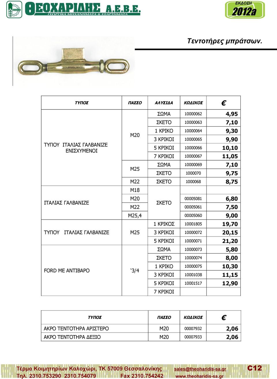 1000070 9,75 ΣΚΕΤΟ 100008 8,75 00005081,80 0000501 7,50 0000500 9,00 1 ΚΡΙΚΟΣ 10001805 19,70 3 ΚΡΙΚΟΙ 10000072 20,15 5 ΚΡΙΚΟΙ 10000071 21,20 ΣΩΜΑ 10000073 5,80 ΣΚΕΤΟ