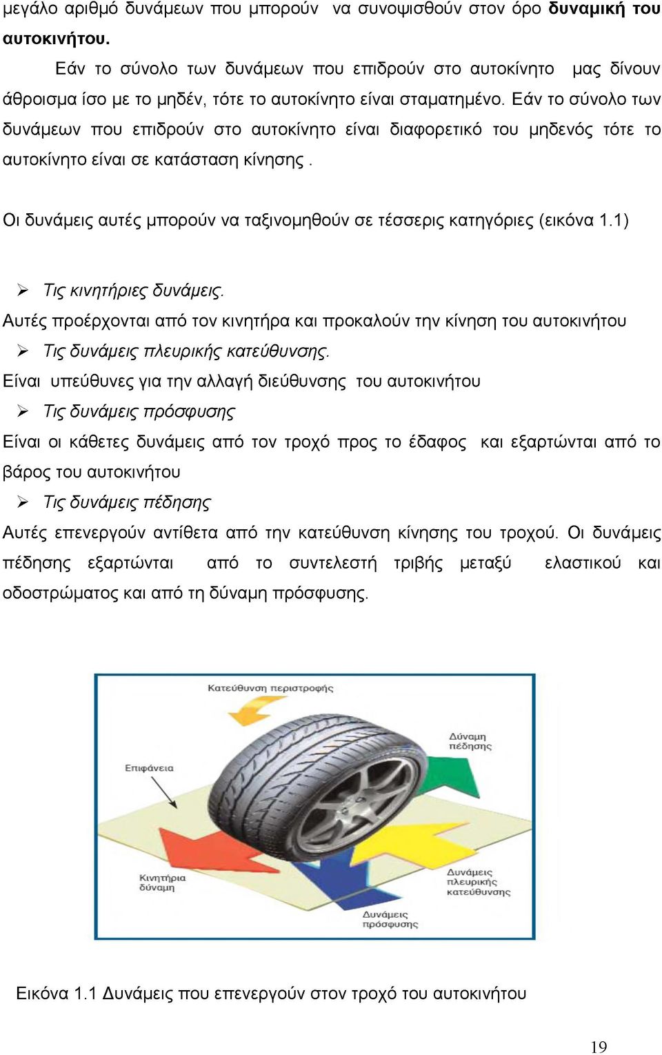 Εάν το σύνολο των δυνάμεων που επιδρούν στο αυτοκίνητο είναι διαφορετικό του μηδενός τότε το αυτοκίνητο είναι σε κατάσταση κίνησης.