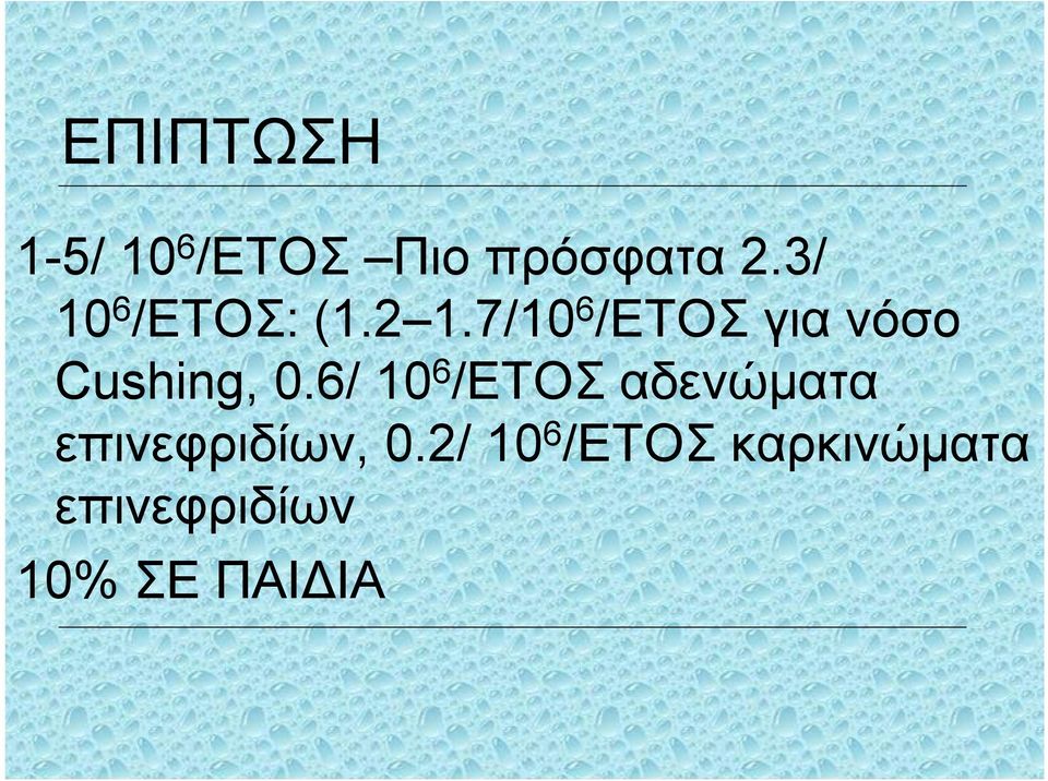 7/10 6 /ΕΤΟΣ για νόσο Cushing, 0.