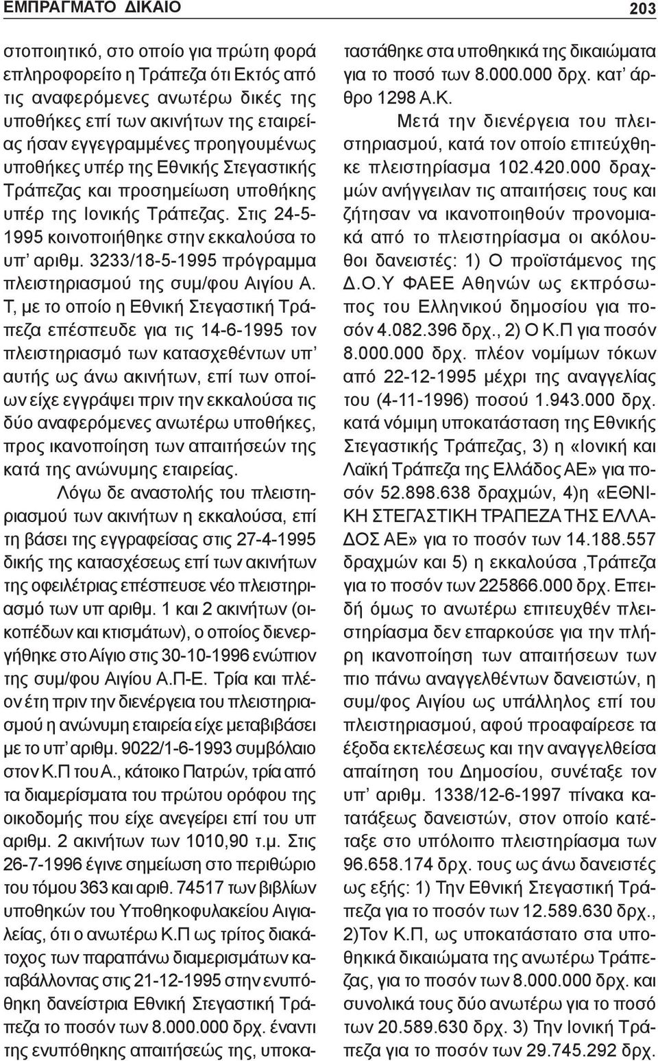 3233/18-5-1995 πρόγραμμα πλειστηριασμού της συμ/φου Αιγίου Α.