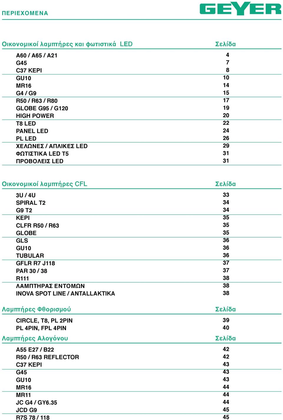 R7 J118 PAR 30 / 38 R111 ΛΑΜΠΤΗΡΑΣ ΕΝΤΟΜΩΝ INOVA SPOT LINE / ANTALLAKTIKA Λαμπτήρες Φθορισμού CIRCLE, T8, PL 2PIN PL 4PIN, FPL 4PIN Λαμπτήρες Αλογόνου A55 E27 / B22 R50 /