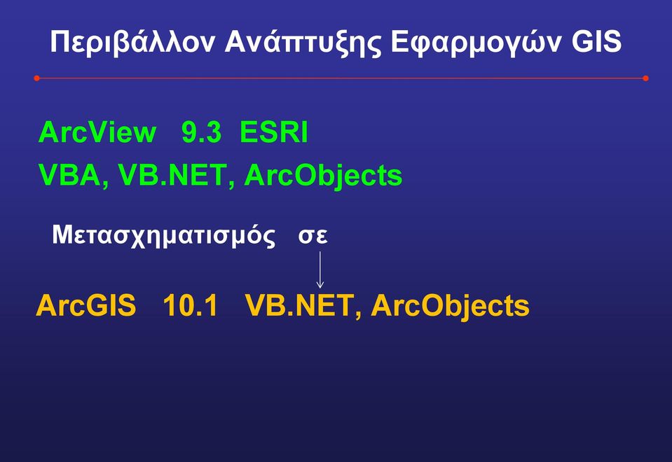 NET, ArcObjects Μετασχηματισμός