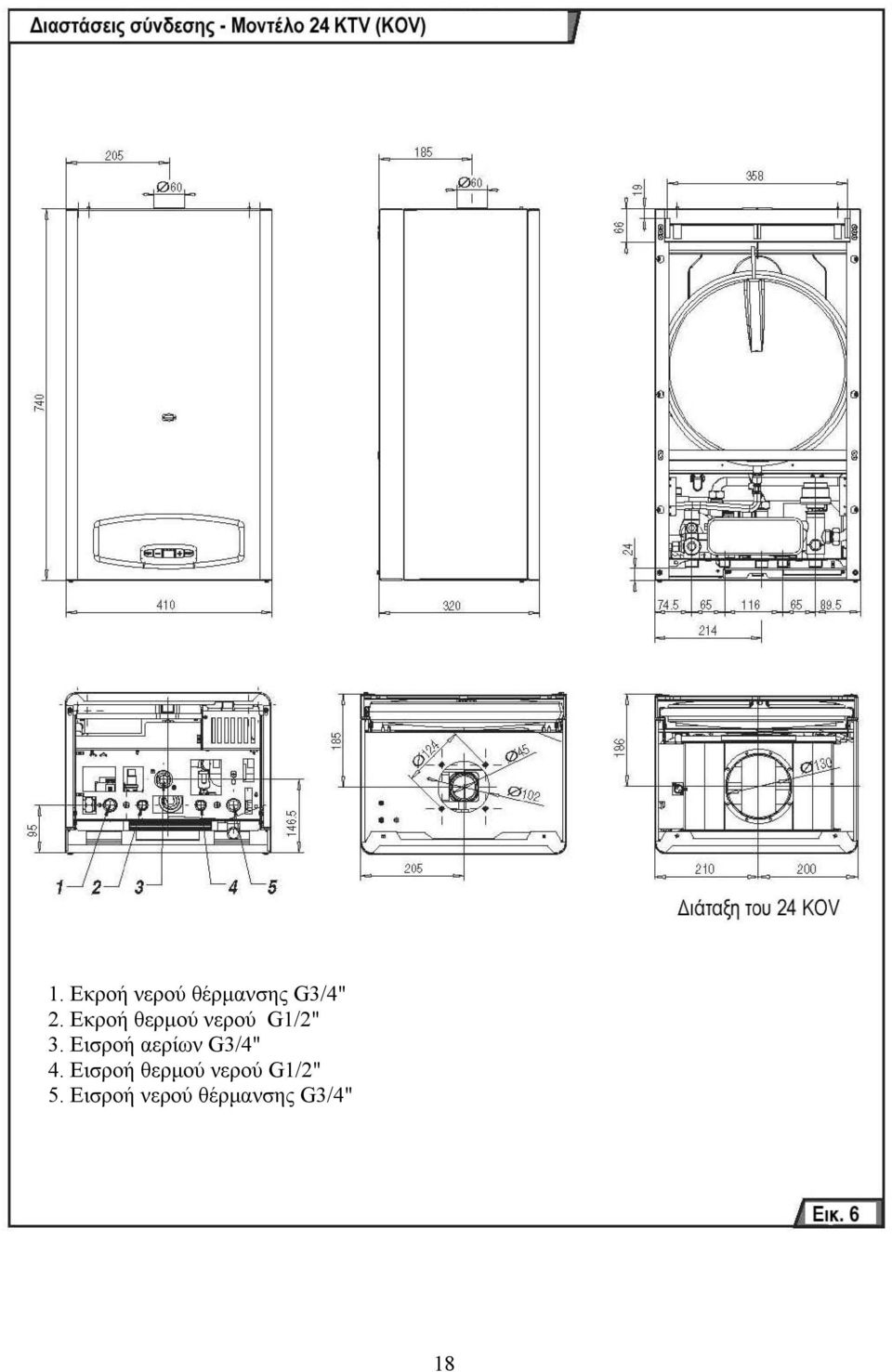 Εισροή αερίων G3/4" 4.