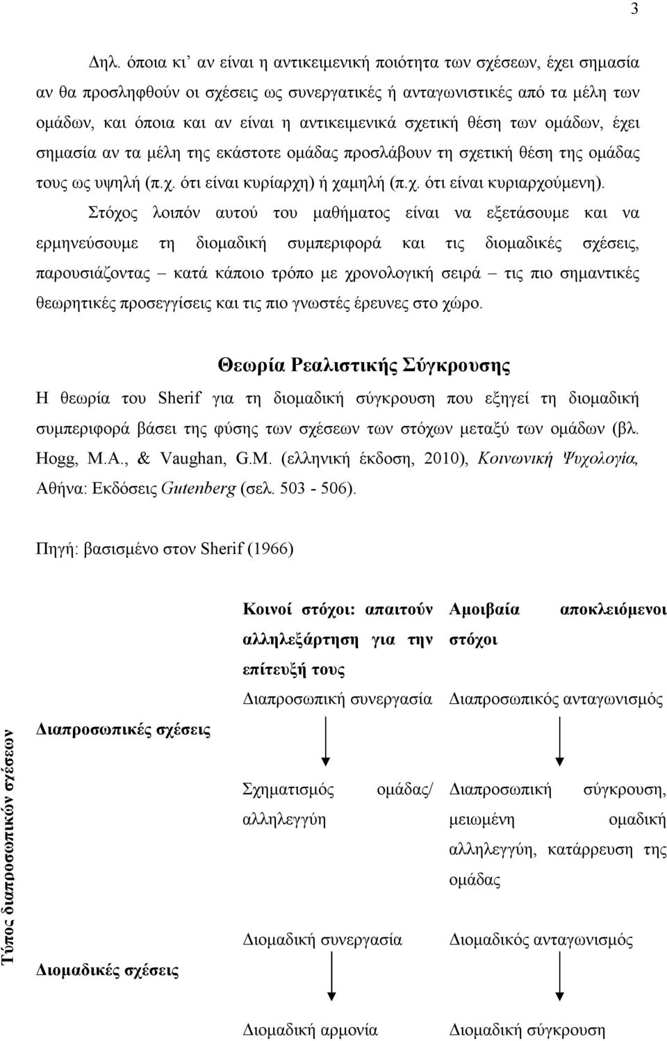 Στόχος λοιπόν αυτού του µαθήµατος είναι να εξετάσουµε και να ερµηνεύσουµε τη διοµαδική συµπεριφορά και τις διοµαδικές σχέσεις, παρουσιάζοντας κατά κάποιο τρόπο µε χρονολογική σειρά τις πιο σηµαντικές