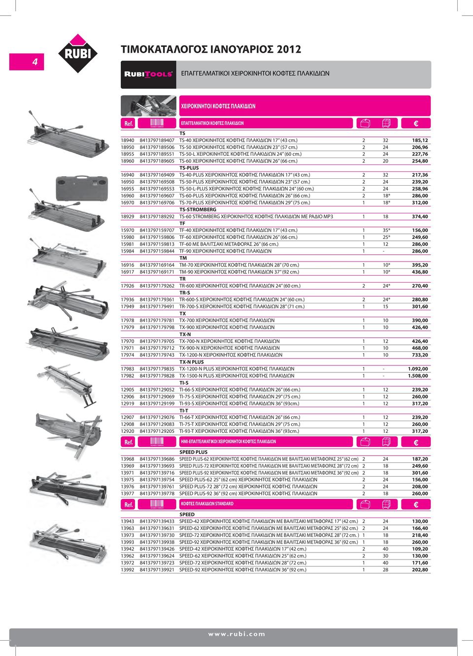 ) 2 24 227,76 18960 8413797189605 TS-60 ΧΕΙΡΟΚΙΝΗΤΟΣ ΚΟΦΤΗΣ ΠΛΑΚΙΔΙΩΝ 26 (66 cm.) 2 20 254,80 TS-PLUS 16940 8413797169409 TS-40-PLUS ΧΕΙΡΟΚΙΝΗΤΟΣ ΚΟΦΤΗΣ ΠΛΑΚΙΔΙΩΝ 17 (43 cm.