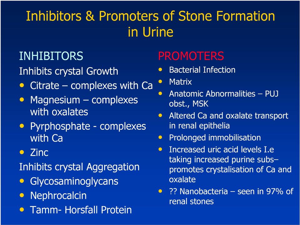 Bacterial Infection Matrix Anatomic Abnormalities PUJ obst.