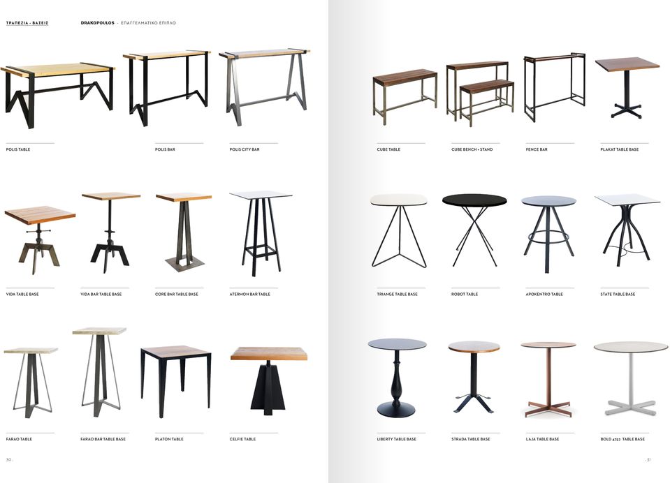 TRIANGE TABLE BASE ROBOT TABLE APOKENTRO TABLE STATE TABLE BASE FARAO TABLE FARAO BAR TABLE BASE