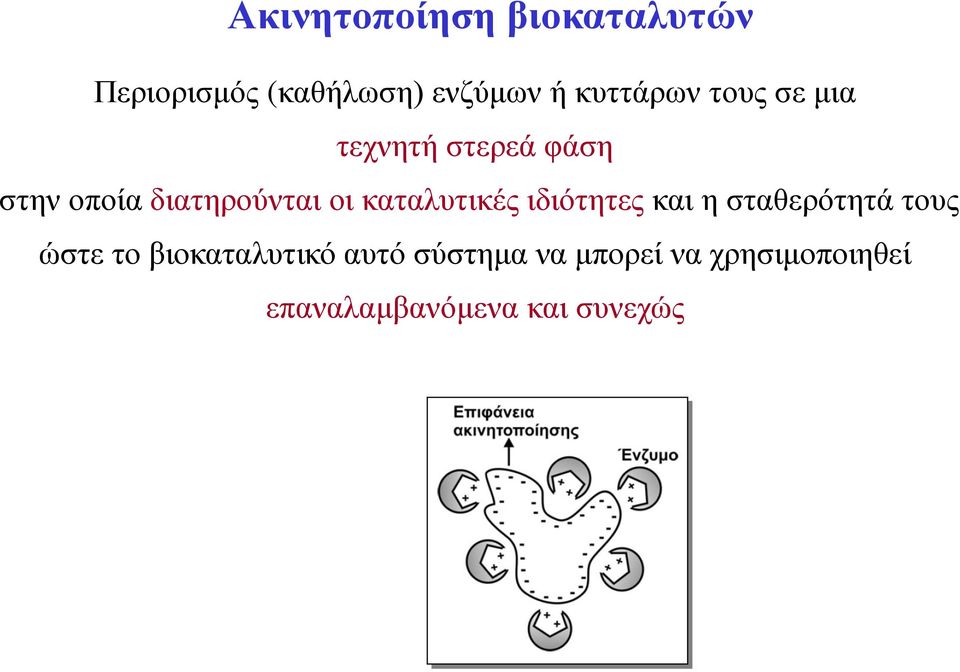 οι καταλυτικές ιδιότητες και η σταθερότητά τους ώστε το