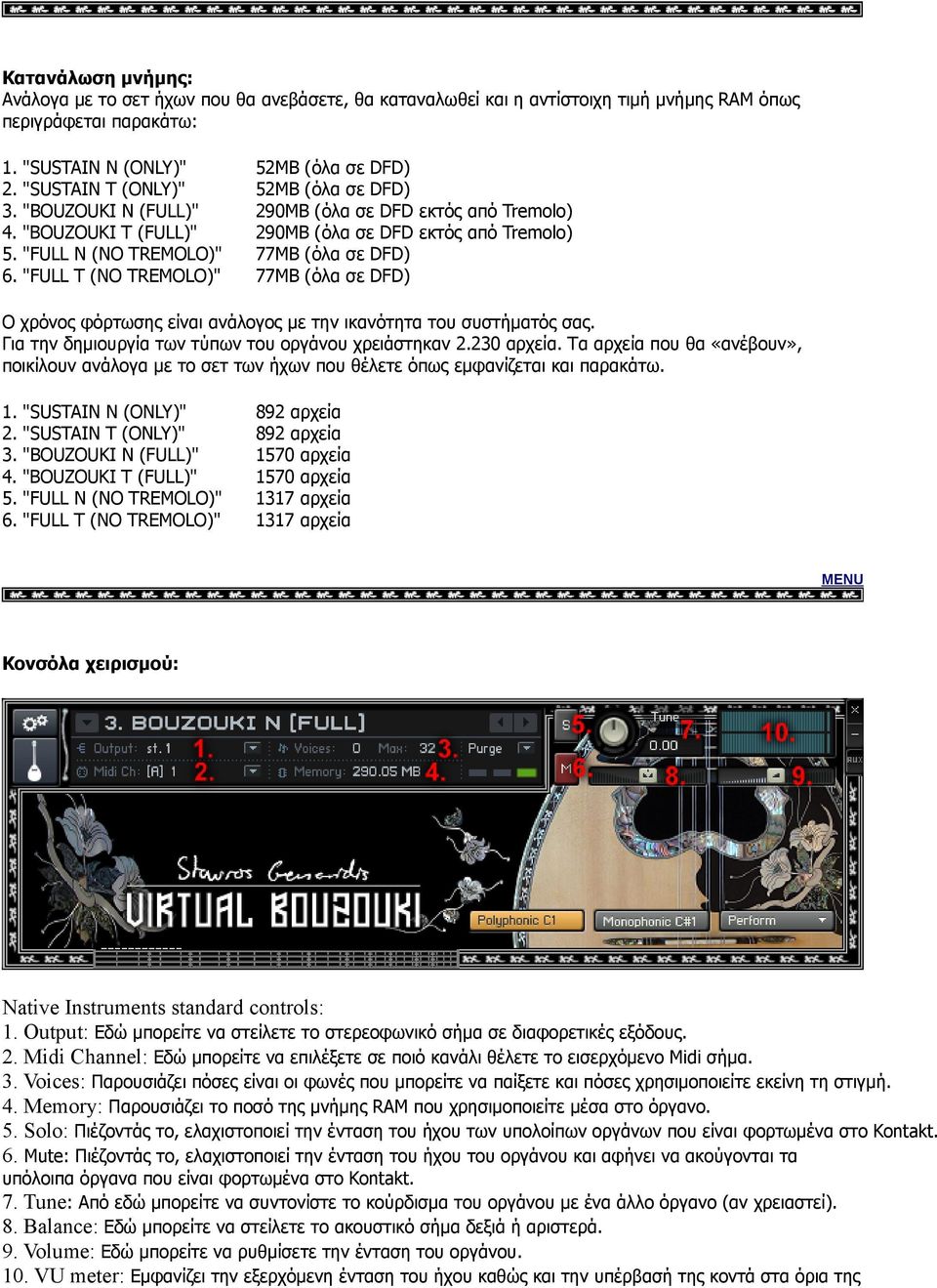 "FULL T (NO TREMOLO)" 52MB (όλα σε DFD) 52MB (όλα σε DFD) 290MB (όλα σε DFD εκτός από Tremolo) 290MB (όλα σε DFD εκτός από Tremolo) 77MB (όλα σε DFD) 77MB (όλα σε DFD) Ο χρόνος φόρτωσης είναι