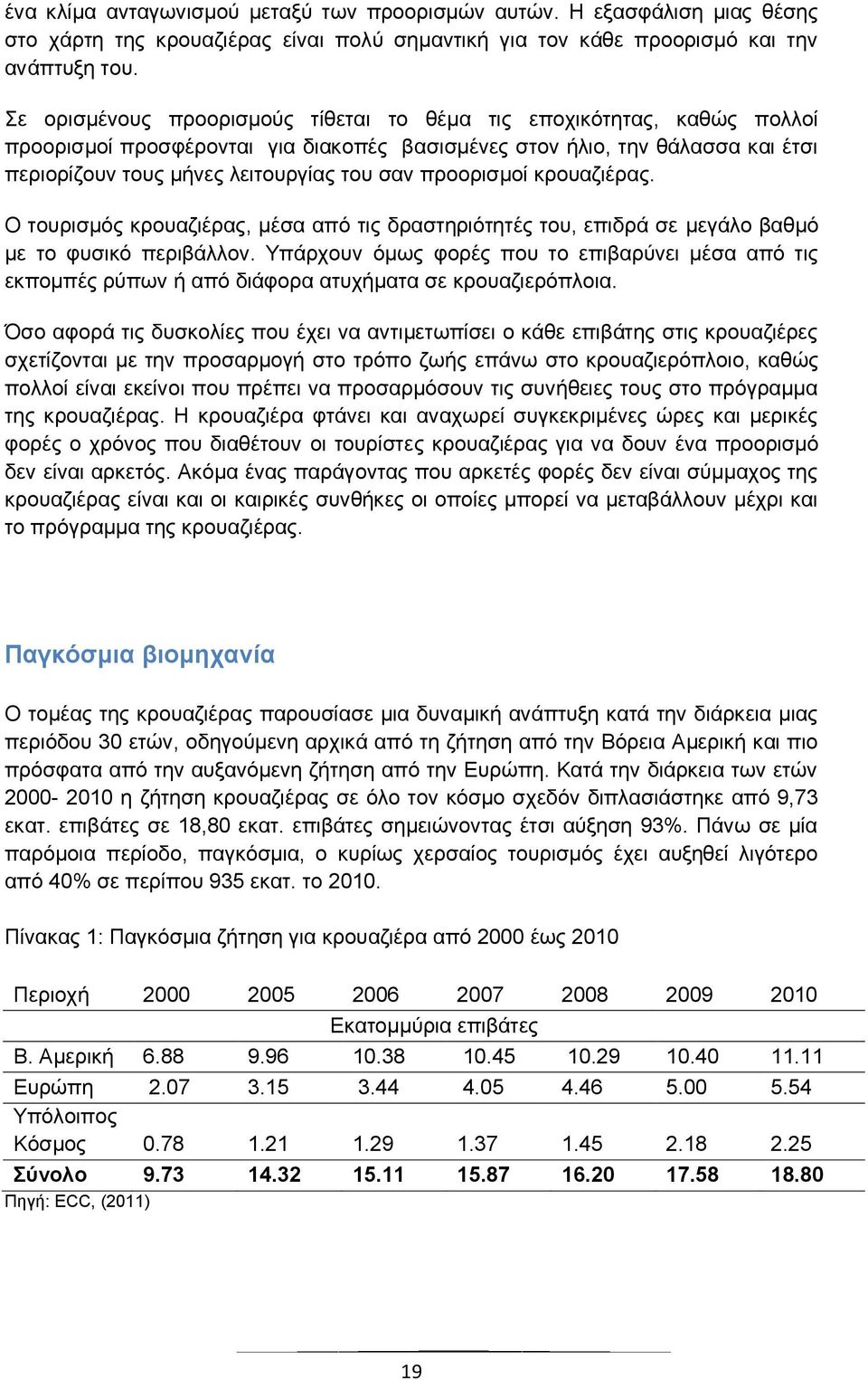 προορισμοί κρουαζιέρας. Ο τουρισμός κρουαζιέρας, μέσα από τις δραστηριότητές του, επιδρά σε μεγάλο βαθμό με το φυσικό περιβάλλον.