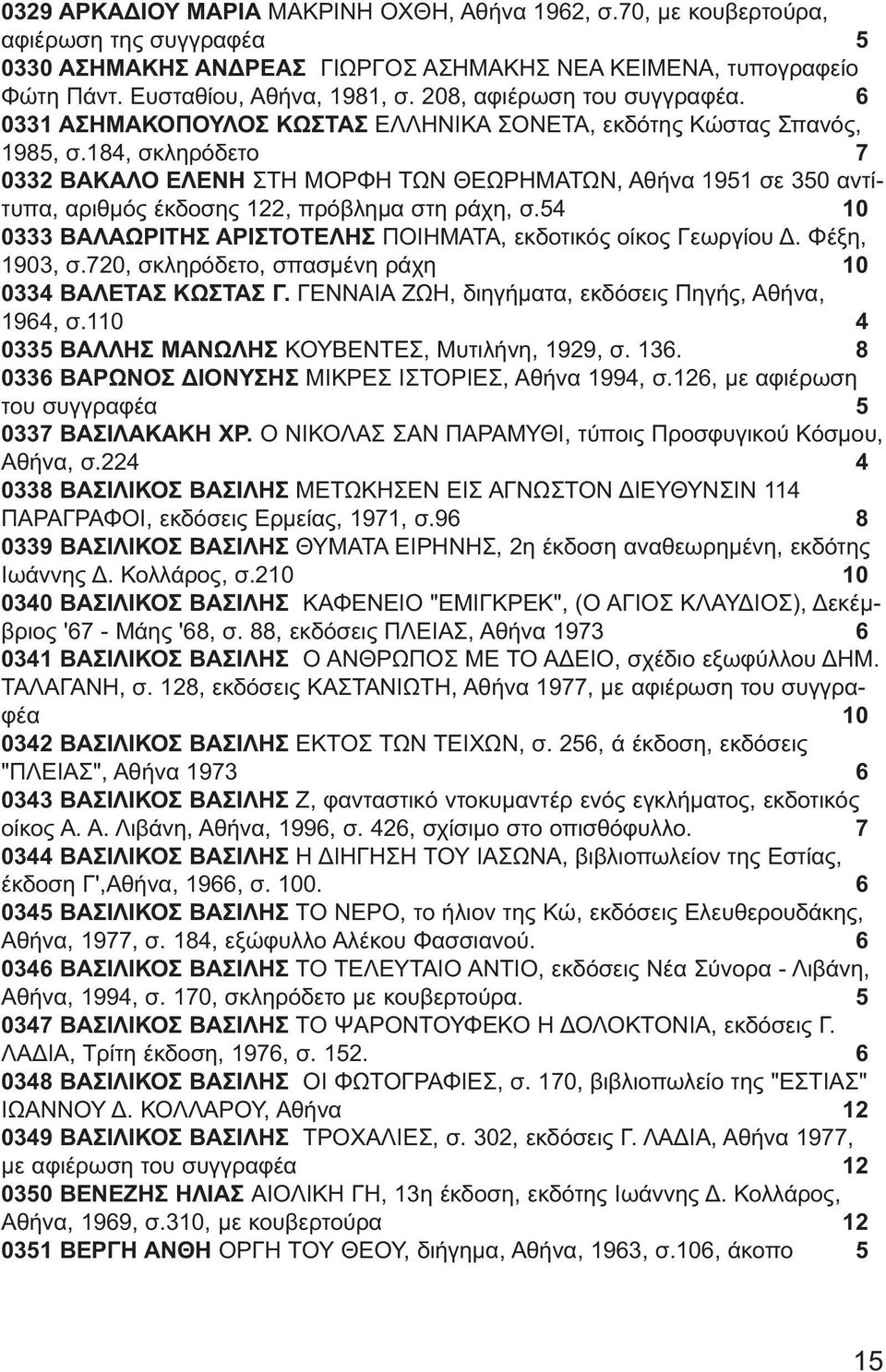 184, σκληρόδετο 7 0332 ΒΑΚΑΛΟ ΕΛΕΝΗ ΣΤΗ ΜΟΡΦΗ ΤΩΝ ΘΕΩΡΗΜΑΤΩΝ, Αθήνα 1951 σε 350 αντίτυπα, αριθμός έκδοσης 122, πρόβλημα στη ράχη, σ.