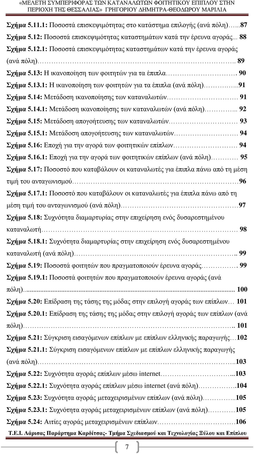 .. 92 Σχήμα 5.15: Μετάδοση απογοήτευσης των καταναλωτών 93 Σχήμα 5.15.1: Μετάδοση απογοήτευσης των καταναλωτών. 94 Σχήμα 5.16: Εποχή για την αγορά των φοιτητικών επίπλων. 94 Σχήμα 5.16.1: Εποχή για την αγορά των φοιτητικών επίπλων (ανά πόλη) 95 Σχήμα 5.