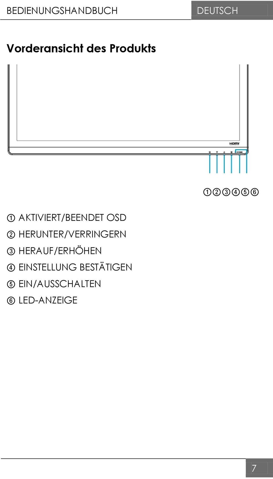 HERUNTER/VERRINGERN 3 HERAUF/ERHÖHEN 4