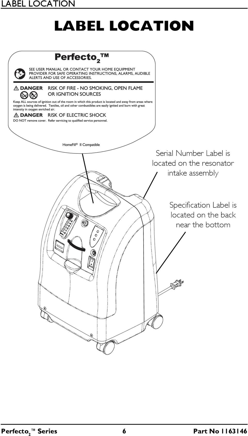 assembly Specification Label is located on the