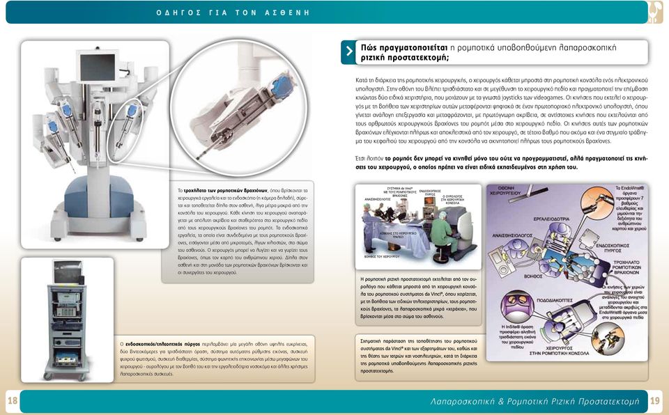 Οι κινήσεις που εκτελεί ο χειρουργός με τη βοήθεια των χειριστηρίων αυτών μεταφέρονται ψηφιακά σε έναν πρωτοποριακό ηλεκτρονικό υπολογιστή, όπου γίνεται ανάλογη επεξεργασία και μεταφράζονται, με