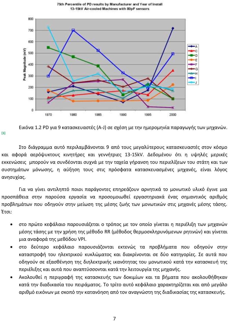 Δεδομένου ότι η υψηλές μερικές εκκενώσεις μπορούν να συνδέονται συχνά με την ταχεία γήρανση του περιελίξεων του στάτη και των συστημάτων μόνωσης, η αύξηση τους στις πρόσφατα κατασκευασμένες μηχανές,