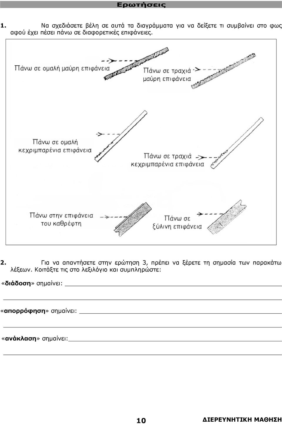 έχει πέσει πάνω σε διαφορετικές επιφάνειες. 2.