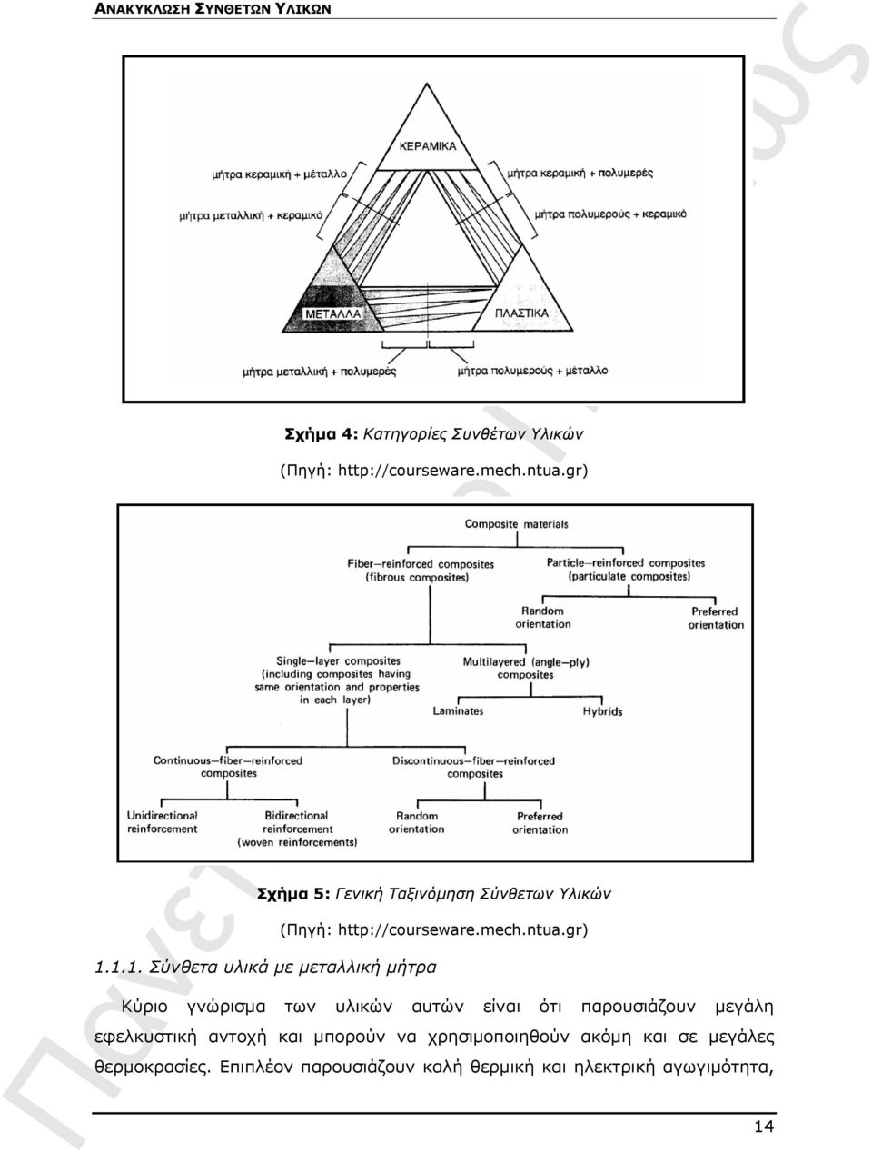 1.1. Σύνθετα υλικά με μεταλλική μήτρα Κύριο γνώρισμα των υλικών αυτών είναι ότι παρουσιάζουν μεγάλη