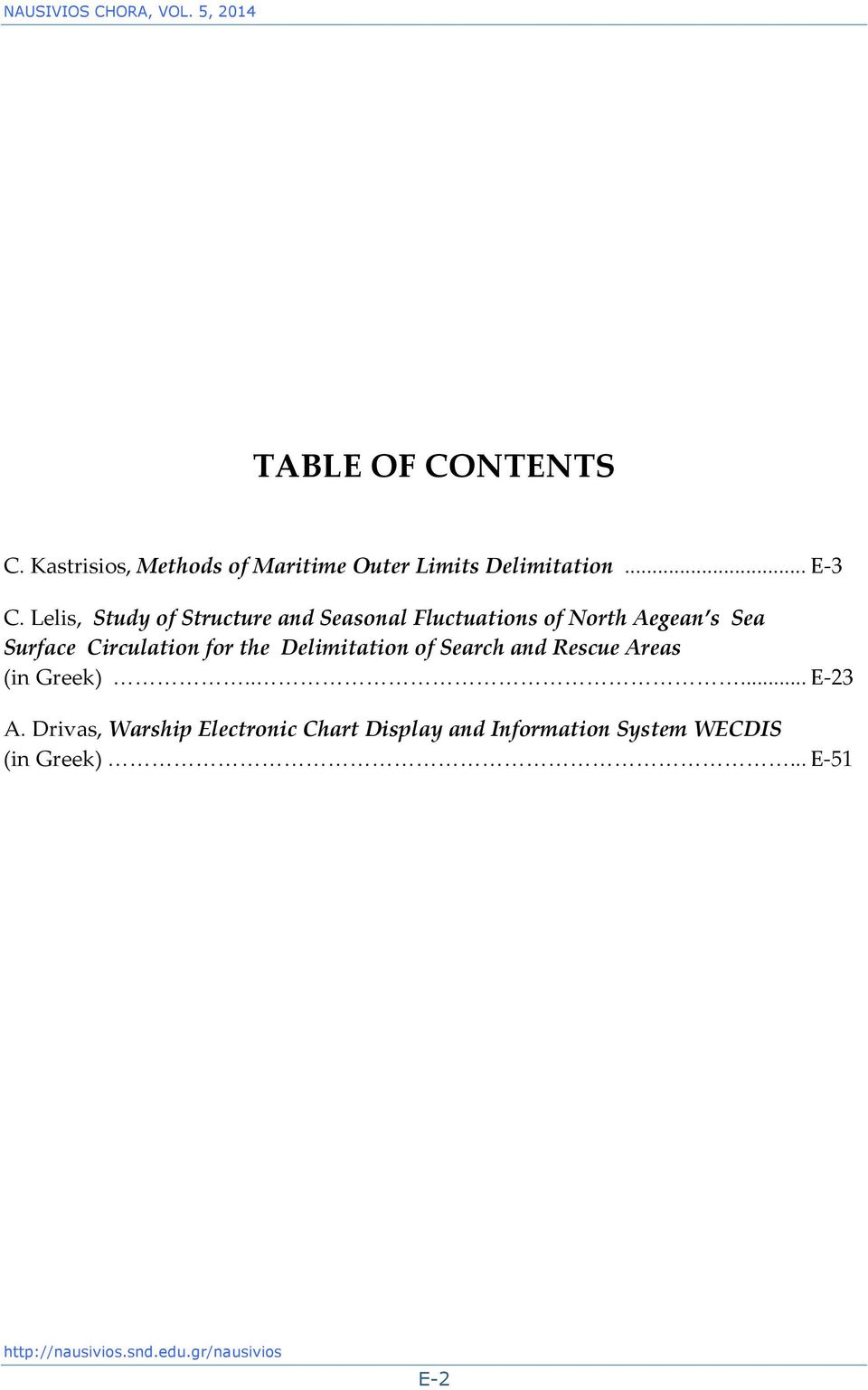 Lelis, Study of Structure and Seasonal Fluctuations of North Aegean s Sea Surface Circulation for the