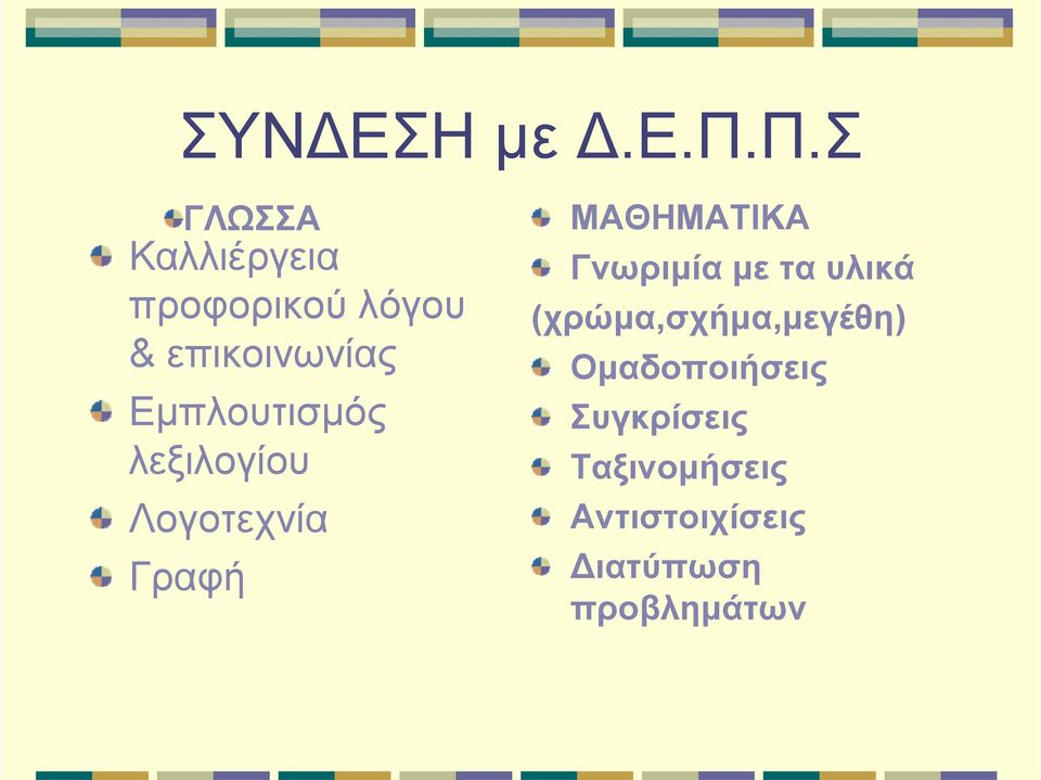 Εμπλουτισμός λεξιλογίου Λογοτεχνία Γραφή ΜΑΘΗΜΑΤΙΚΑ