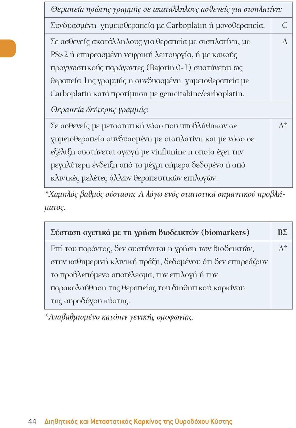 χημειοθεραπεία με arboplatin κατά προτίμηση με gemcitabine/carboplatin.