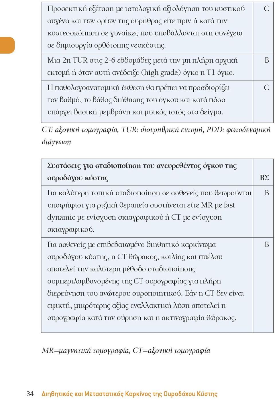 Η παθολογoανατομική έκθεση θα πρέπει να προσδιορίζει τον βαθμό, το βάθος διήθησης του όγκου και κατά πόσο υπάρχει βασική μεμβράνη και μυικός ιστός στο δείγμα.