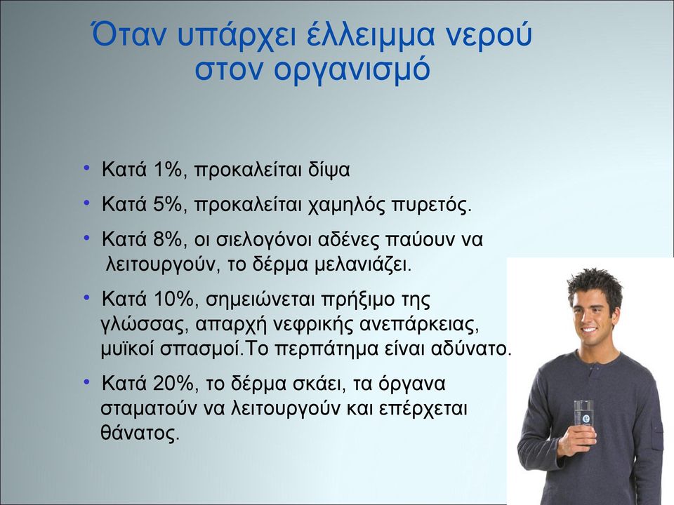 Κατά 10%, σημειώνεται πρήξιμο της γλώσσας, απαρχή νεφρικής ανεπάρκειας, μυϊκοί σπασμοί.