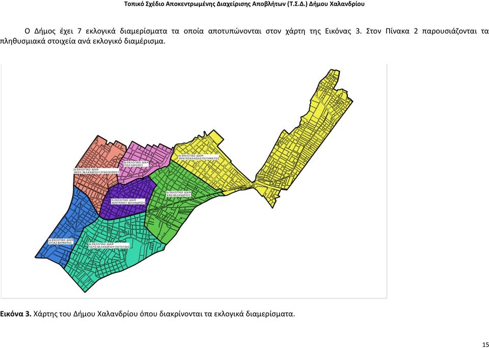 Στον Πίνακα 2 παρουσιάζονται τα πληθυσμιακά στοιχεία ανά