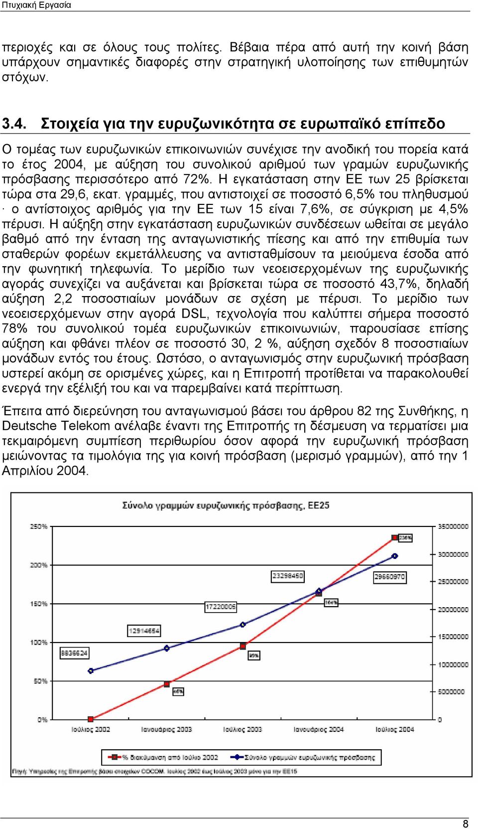 πρόσβασης περισσότερο από 72%. Η εγκατάσταση στην ΕΕ των 25 βρίσκεται τώρα στα 29,6, εκατ.