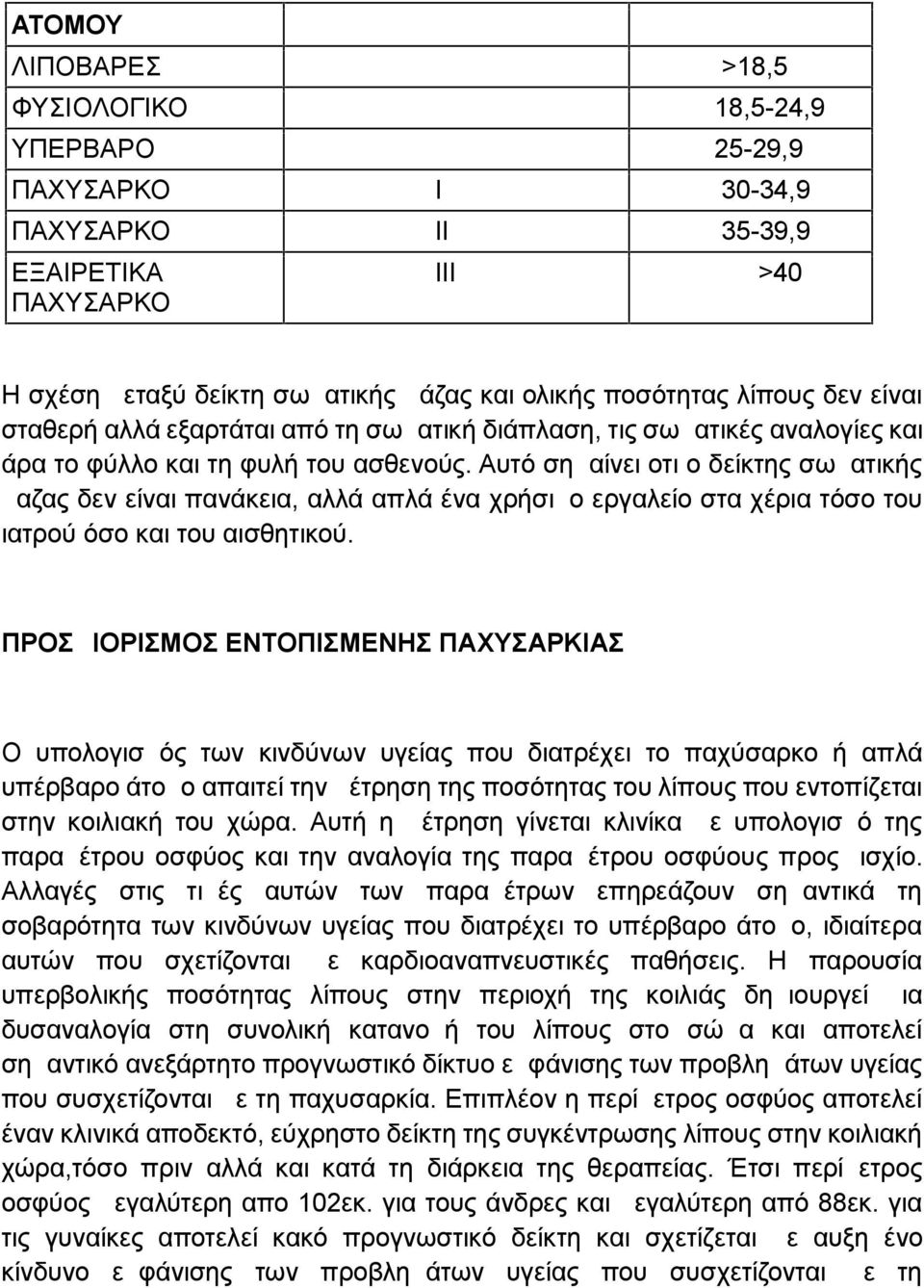 Αυτό σημαίνει οτι ο δείκτης σωματικής μαζας δεν είναι πανάκεια, αλλά απλά ένα χρήσιμο εργαλείο στα χέρια τόσο του ιατρού όσο και του αισθητικού.