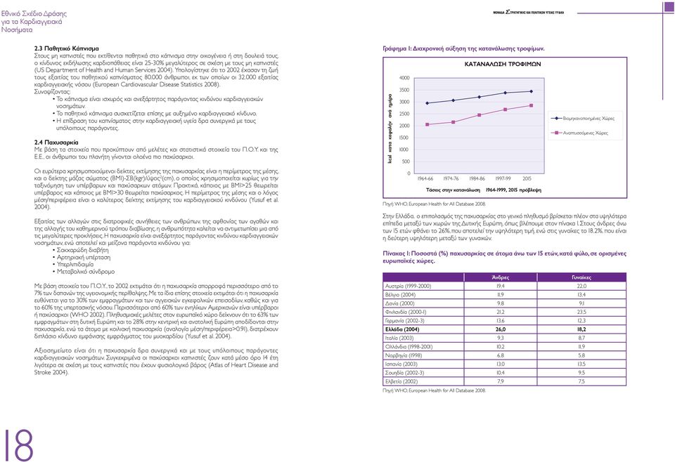 000 εξαιτίας καρδιαγγειακής νόσου (European Cardiovascular Disease Statistics 2008). Συνοψίζοντας: Το κάπνισμα είναι ισχυρός και ανεξάρτητος παράγοντας κινδύνου καρδιαγγειακών νοσημάτων.